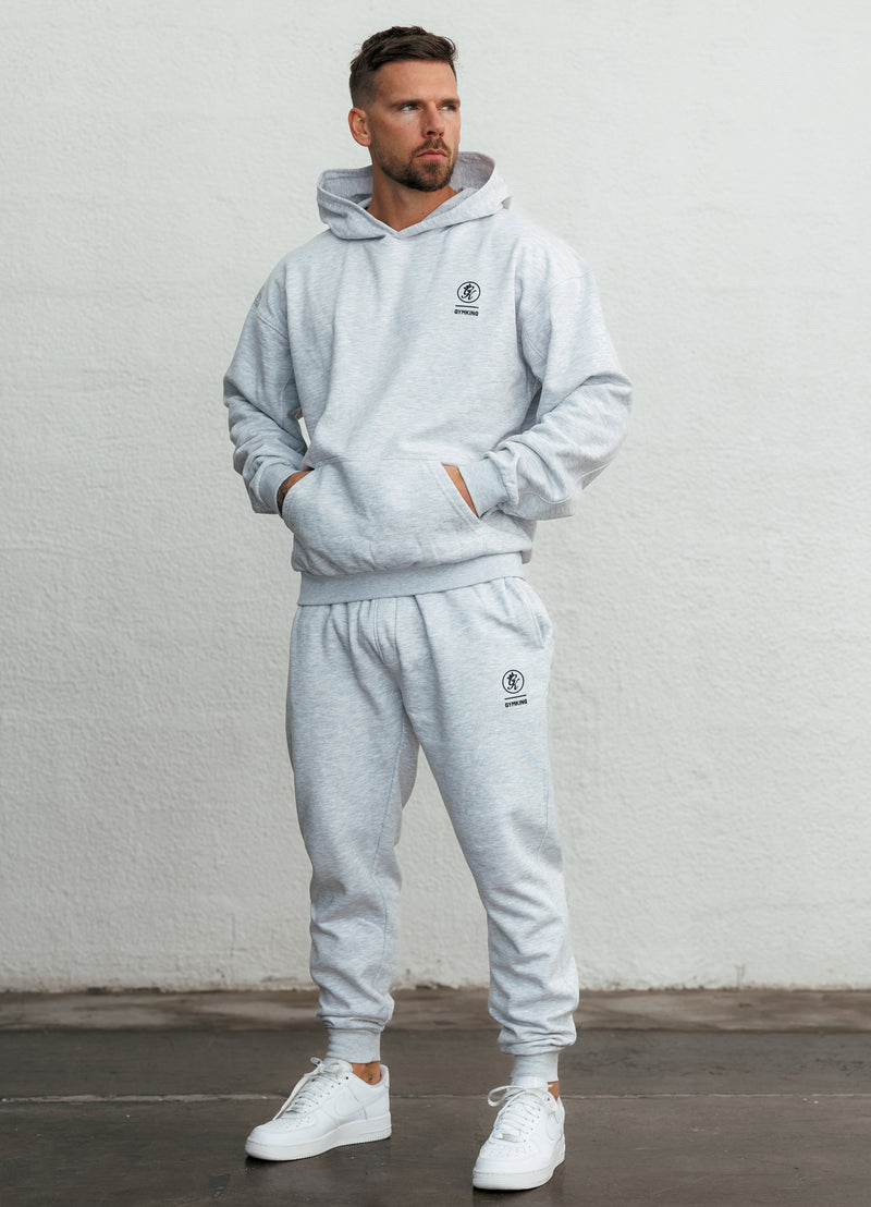 Gym King Aventus Fleece Hood - Snow Marl