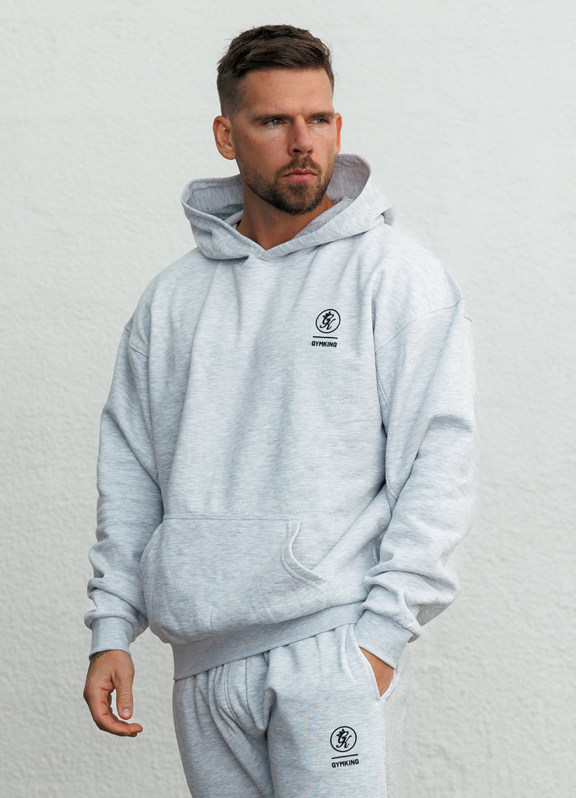 Gym King Aventus Fleece Hood - Snow Marl