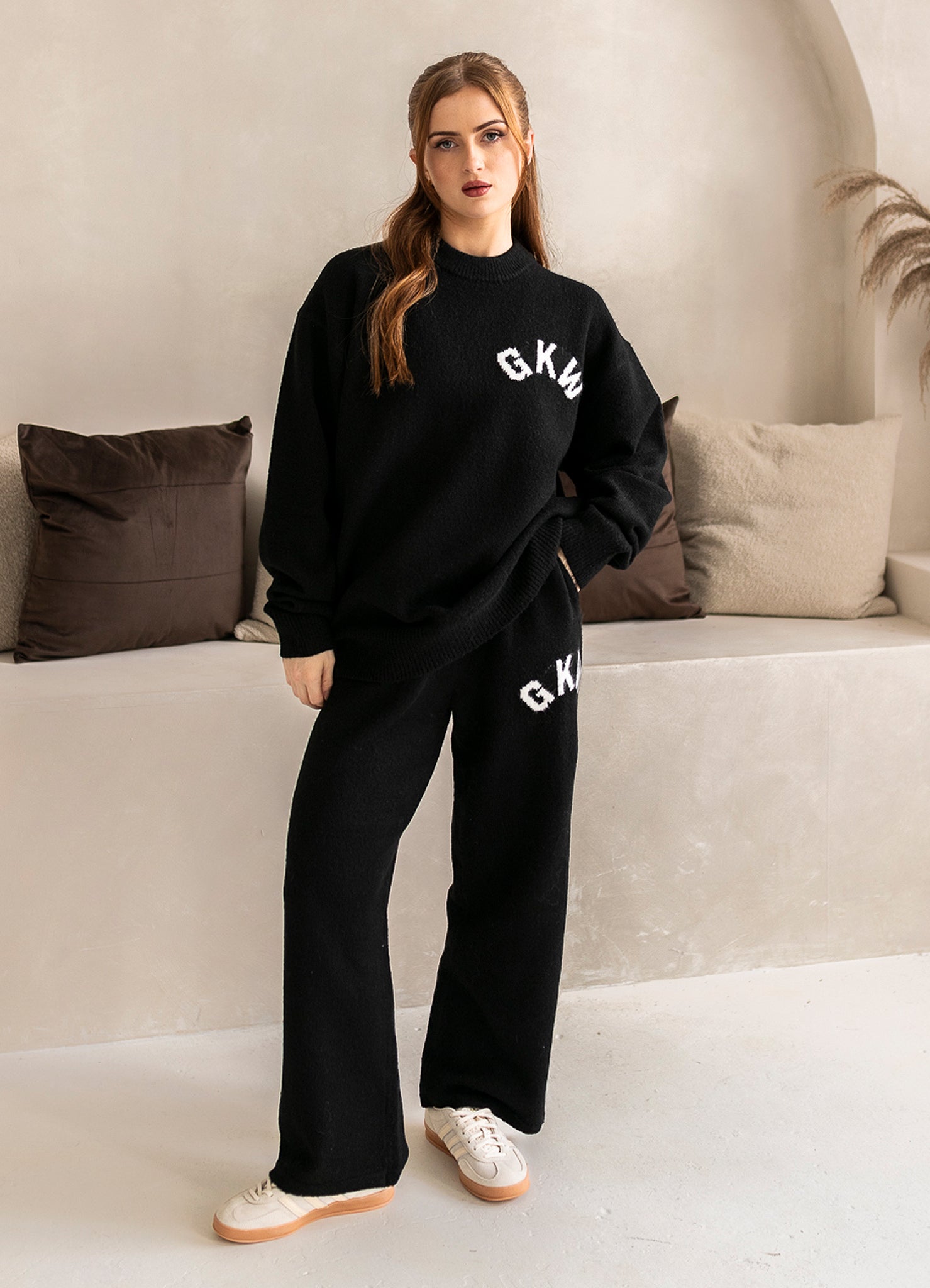 Gym King Restore Knitted Straight Leg Trousers - Black