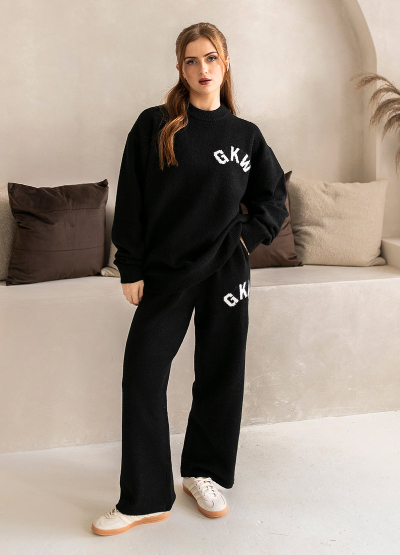 Gym King Restore Knitted Crew Tracksuit - Black