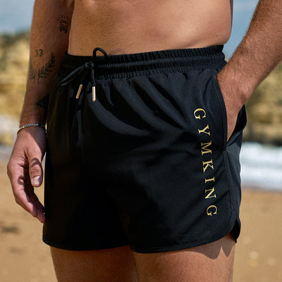 Gym King Blaze 3" Swimshort - Black/Gold