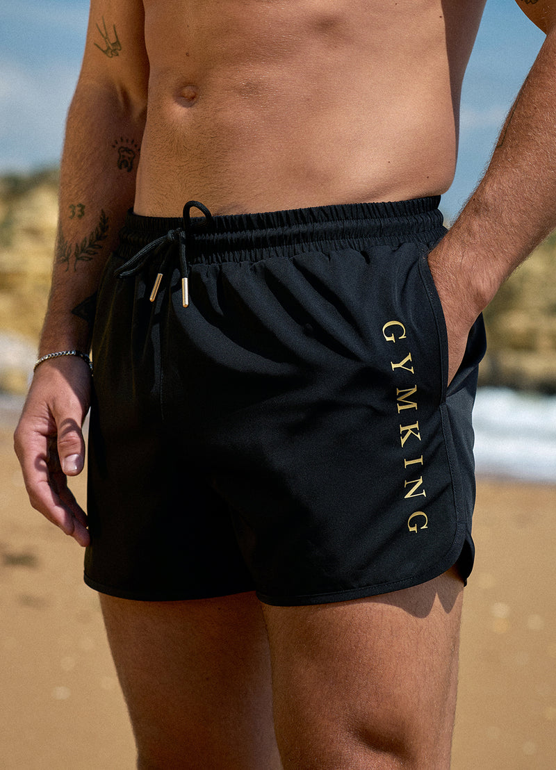Gym King Blaze 3" Swimshort - Black/Gold