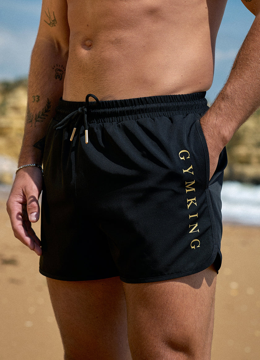 Gym King Blaze 3" Swimshort - Black/Gold