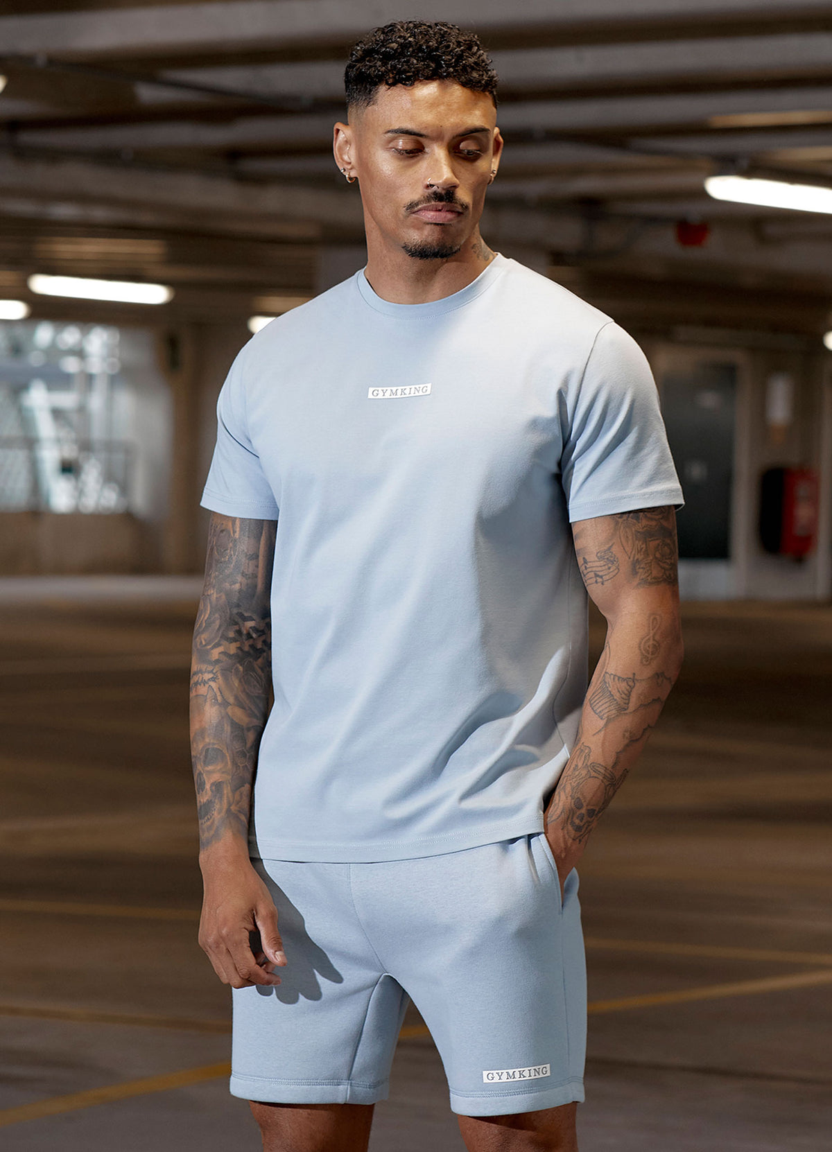 Gym King Box Logo T-Shirt - Ashley Blue