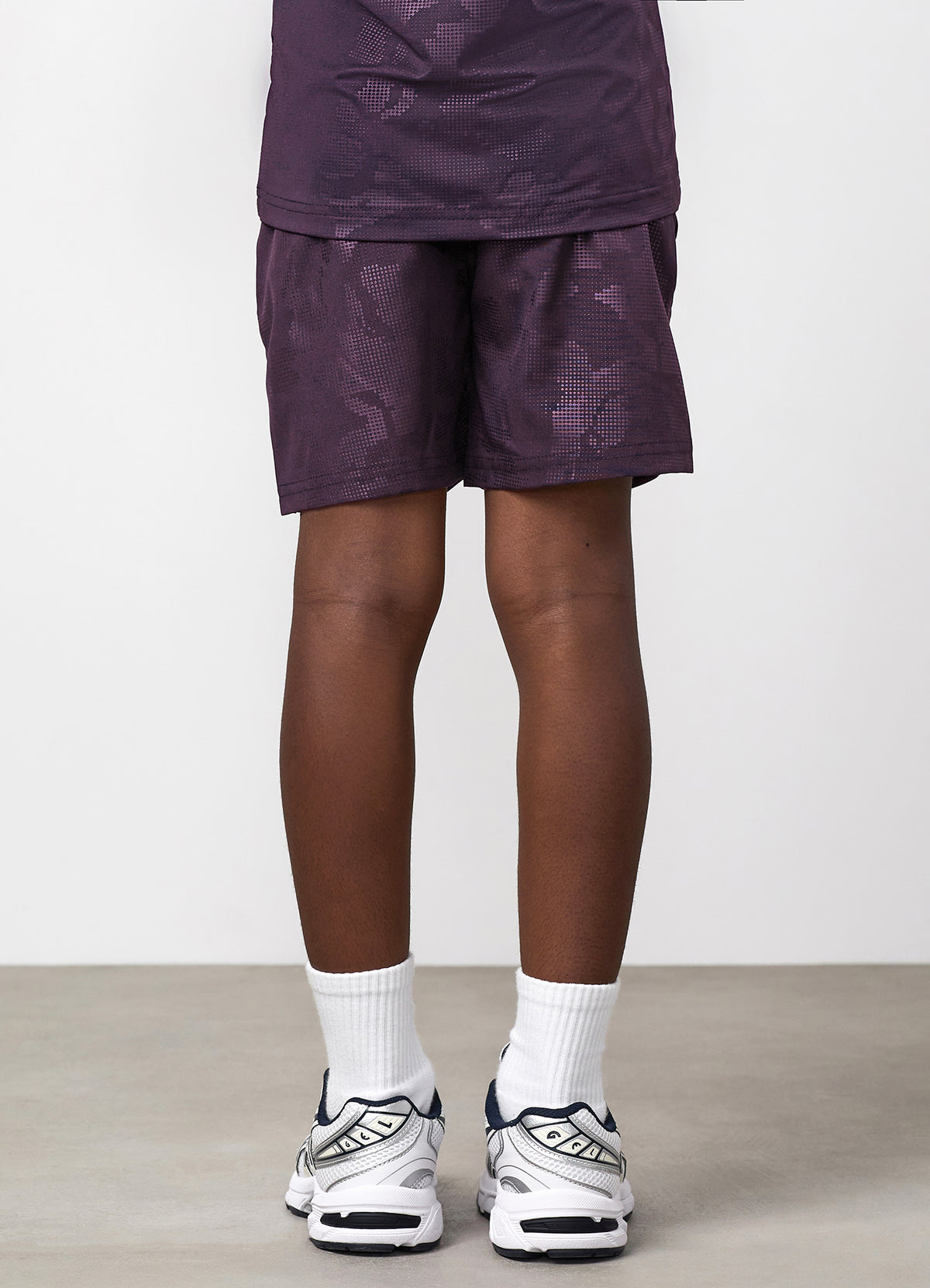 Gym King Older Kids Debossed Camo Short - Dark Plum