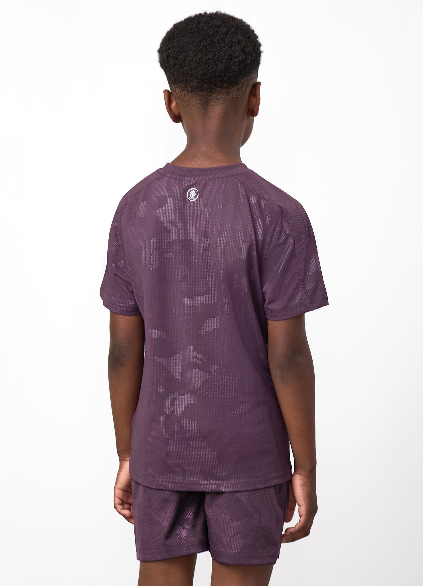 Gym King Older Kids Debossed Camo T-Shirt - Dark Plum