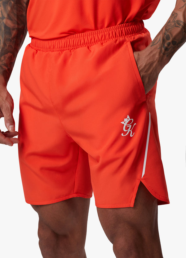 Gym King Flex 6" Short - Chilli Red/White