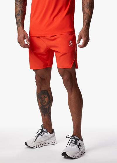 Gym King Flex 6" Short - Chilli Red/White