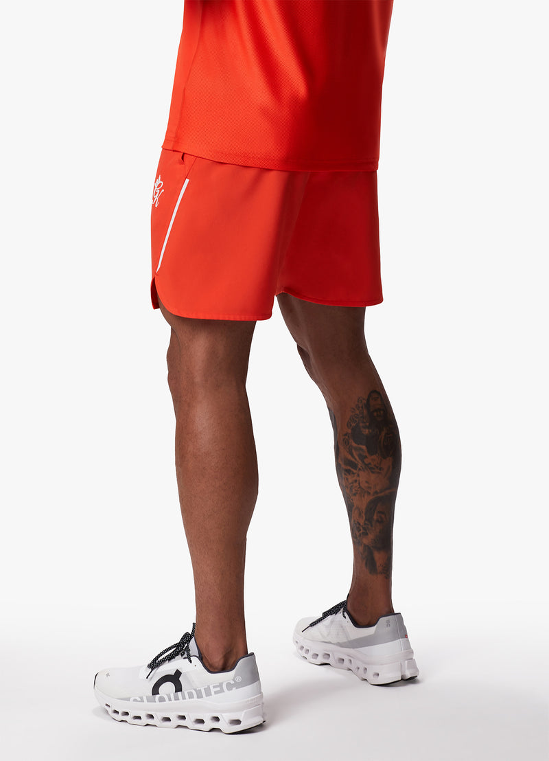 Gym King Flex 6" Short - Chilli Red/White