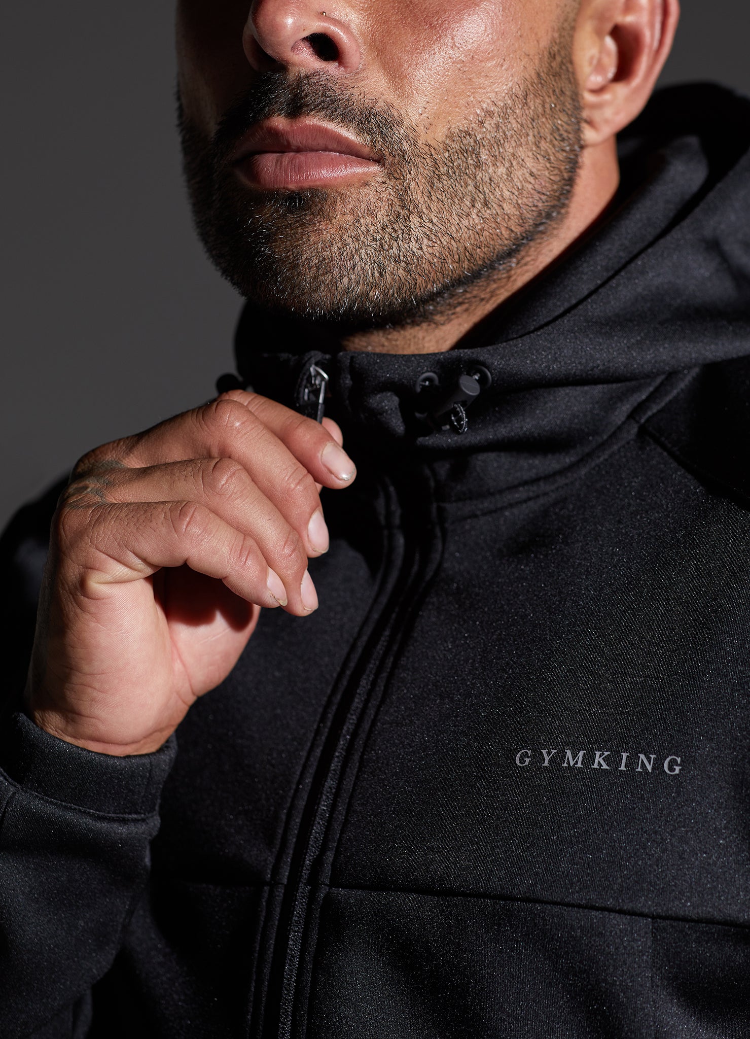 Gym King Eclipse Poly FZ Hood Black S