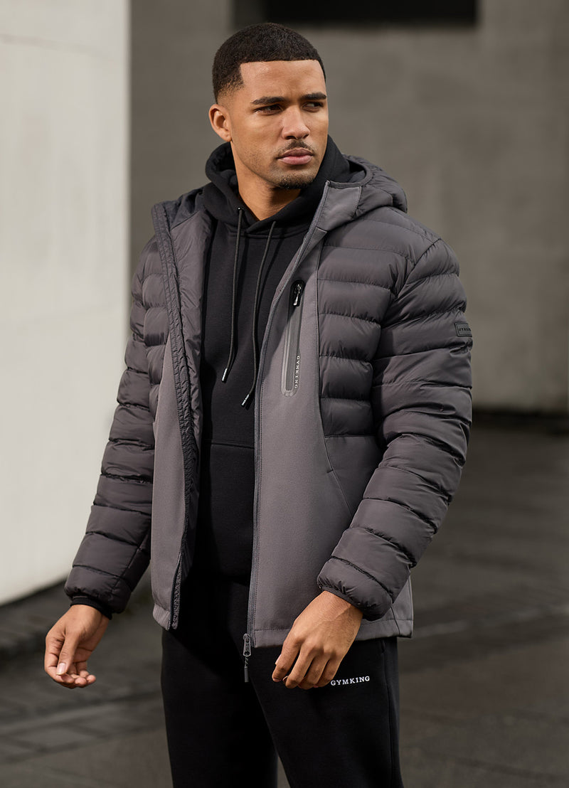 Gym King Summit Hybrid Jacket - Black/Grey