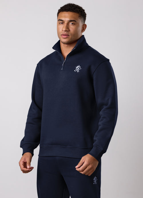 Gym King Fundamental Fleece 1/4 Zip Funnel - Navy