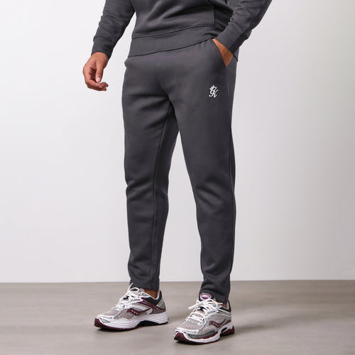 Gym King Joggingbroek van fleece met band - donker tin