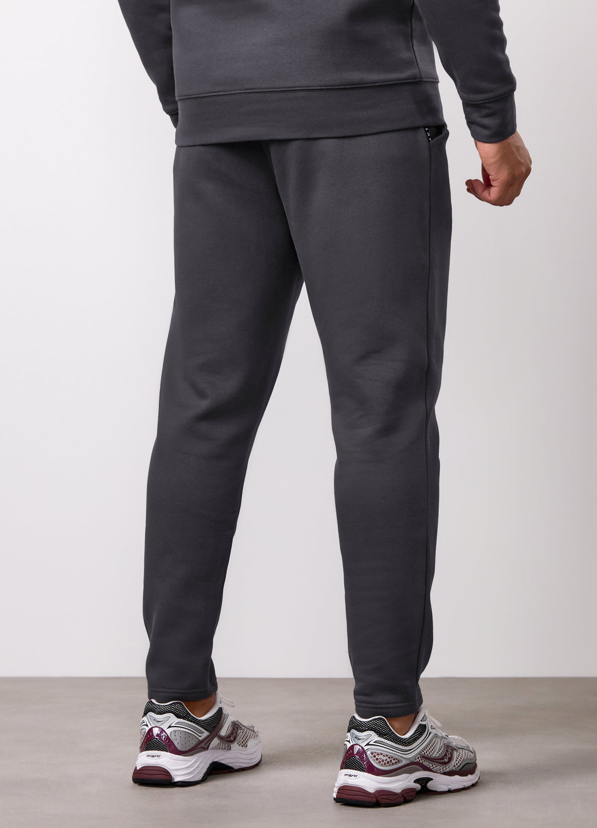 Gym King Joggingbroek van fleece met band - donker tin