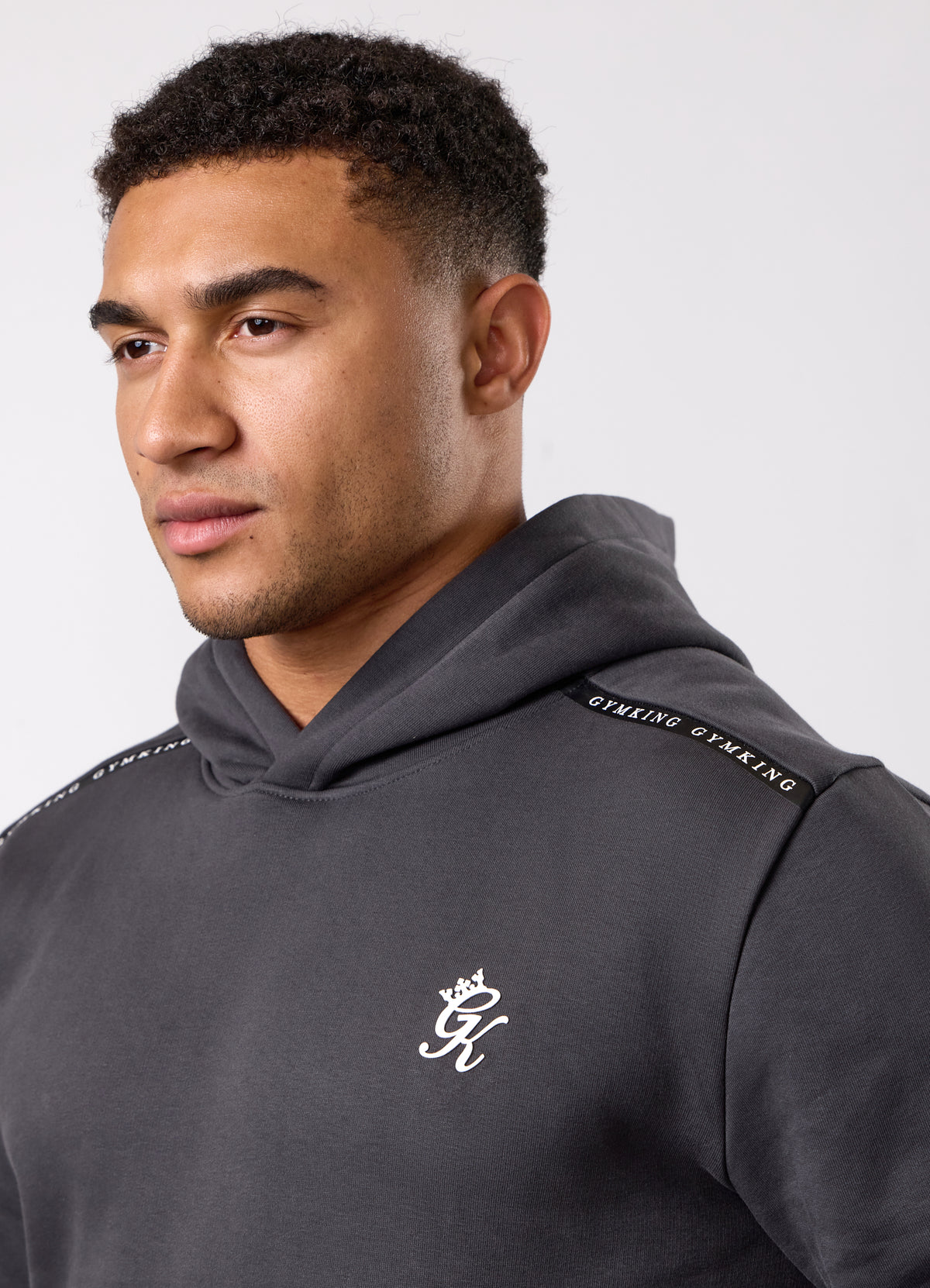 Gym King Taped Fleece Hood Tracksuit - Dark Pewter
