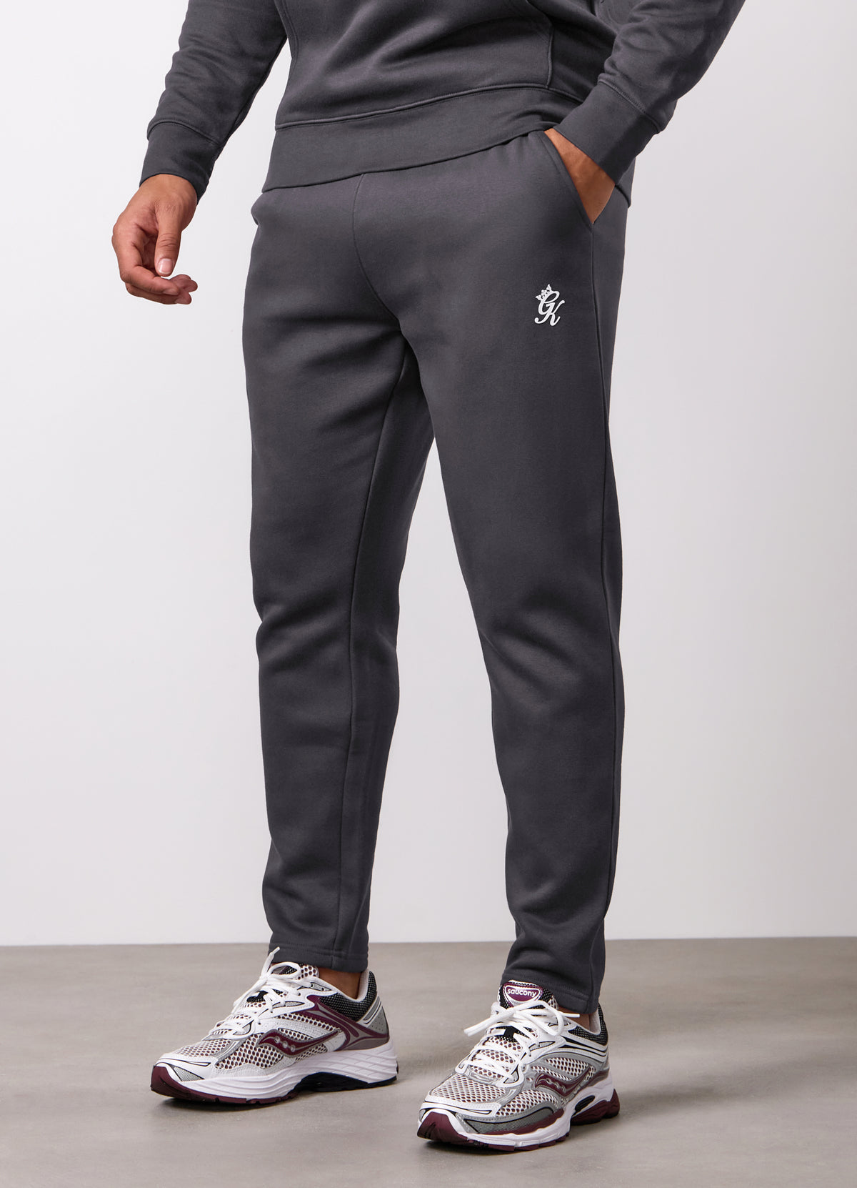 Gym King Jogginghose aus Fleece mit Keder – Dark Pewter