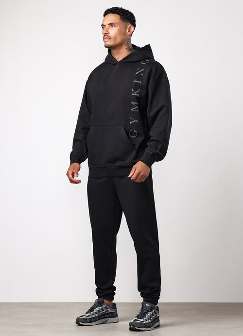 Gym King Text Logo Tracksuit - Black