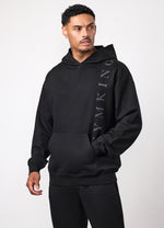 Gym King Text Logo Loopback Hoodie - Black thumbnail