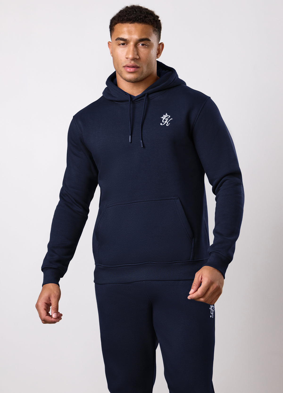 Gym King Fundamental Fleece-Trainingsanzug mit Kapuze – Marineblau