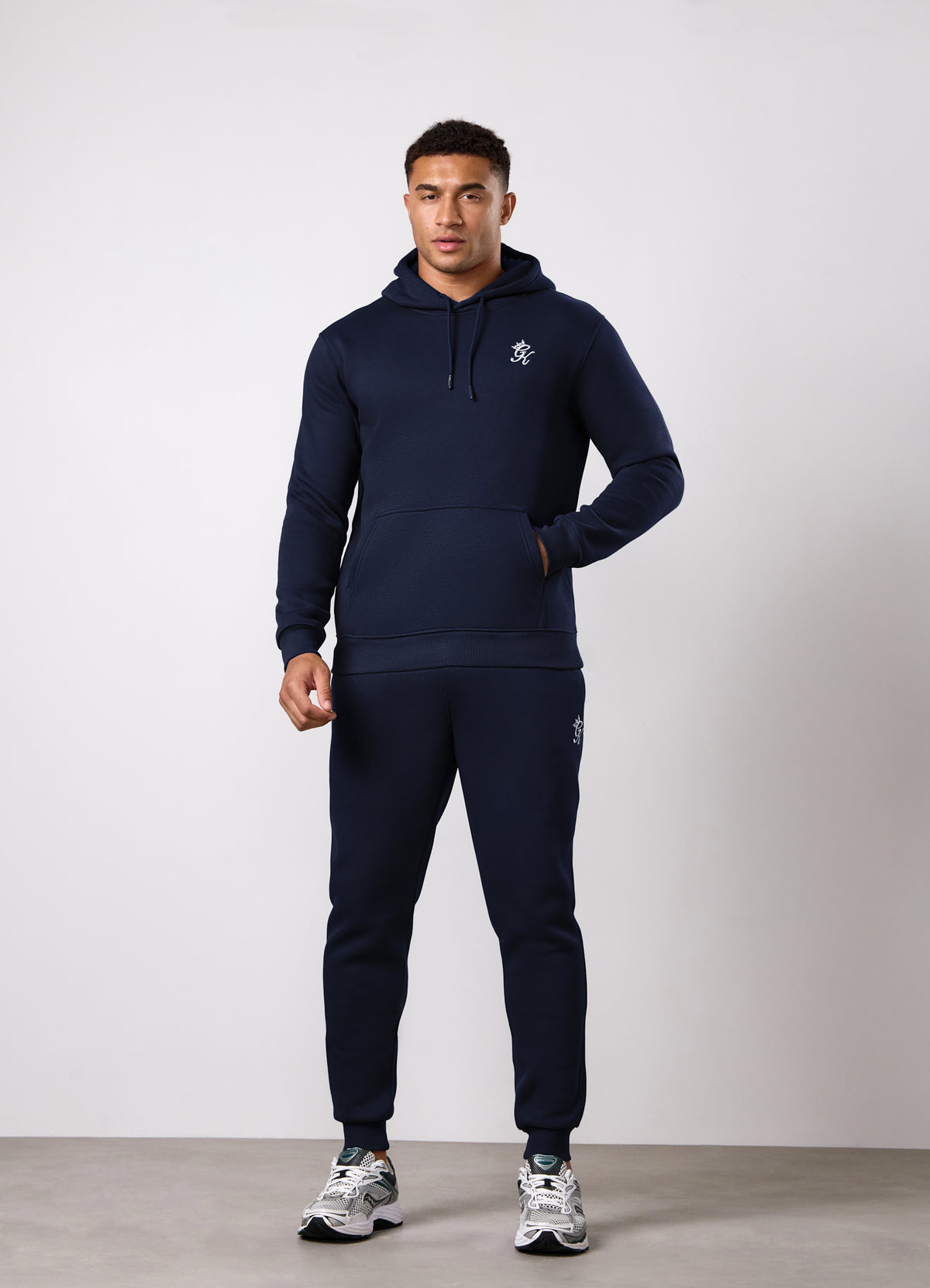 Gym King Fundamental Fleece Hood Tracksuit - Navy