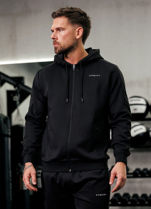 Gym King Core Plus Panel Hoodie - Black