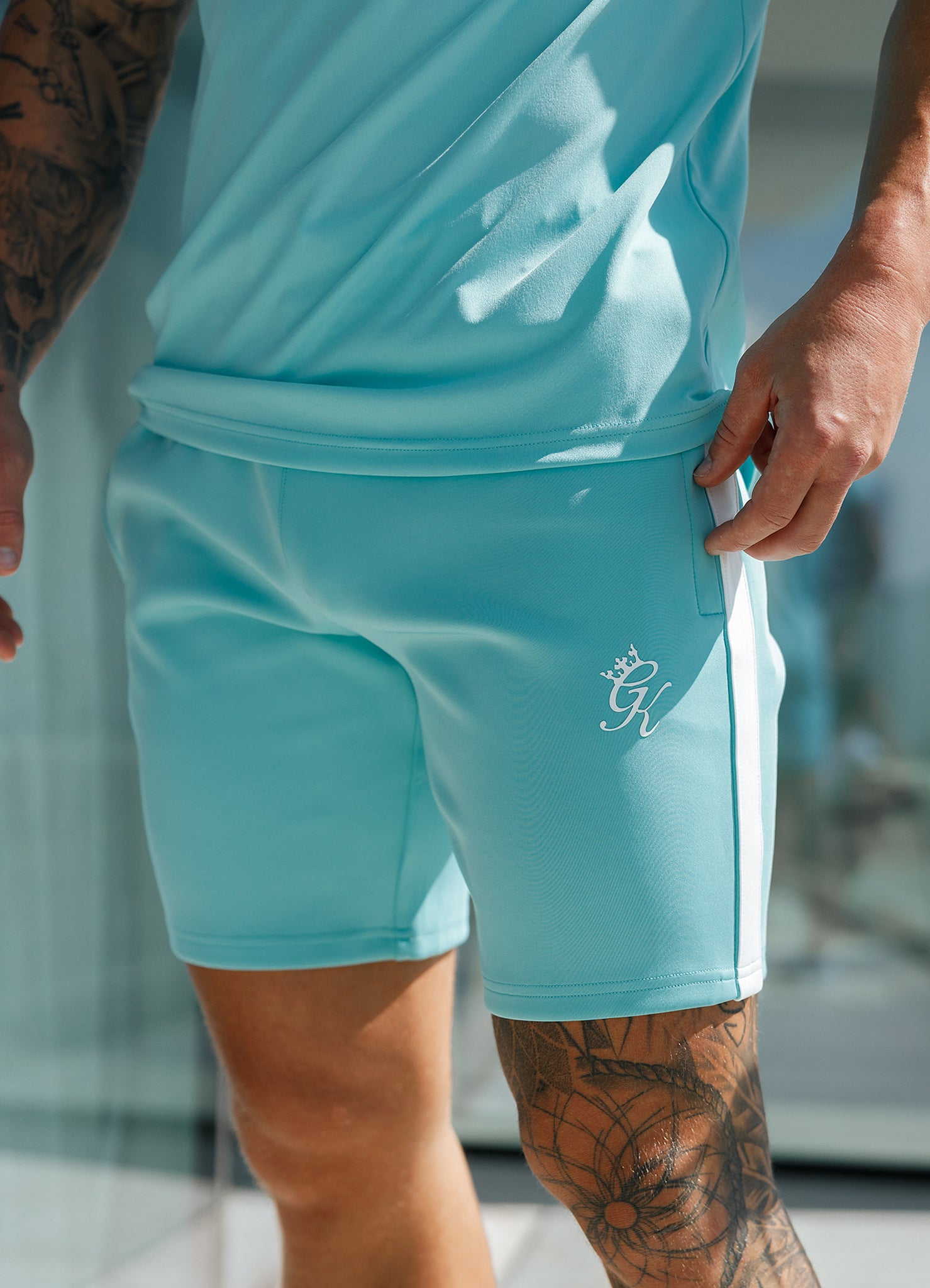 Gym King Core Plus Poly Short Aqua Blue GYM KING