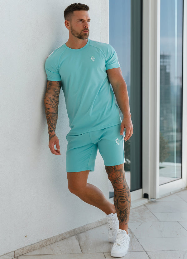 Gym King Core Plus Poly Short - Aqua Blue