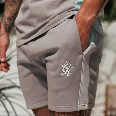 Gym King Contrast Panel Short - Urban Grey/Light Grey/Mint