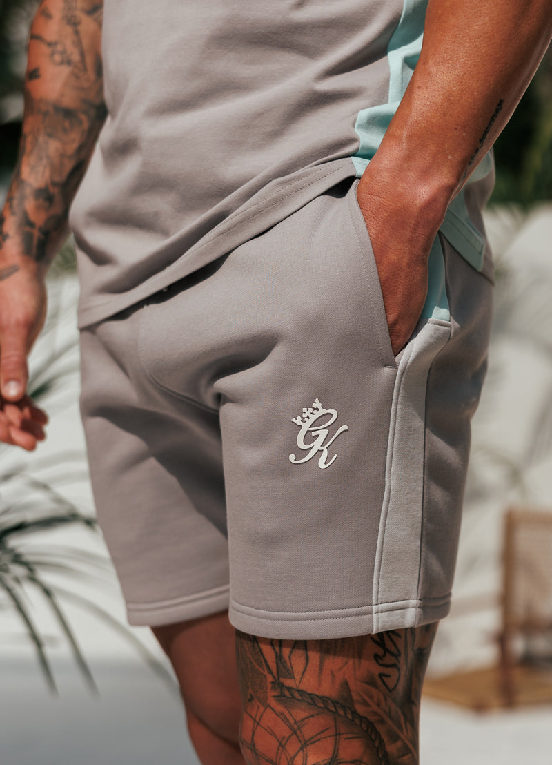 Gym King Contrast Panel Short - Urban Grey/Light Grey/Mint