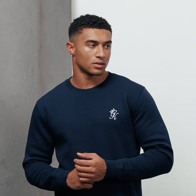 Gym King Fundamental Fleece Crew - Navy