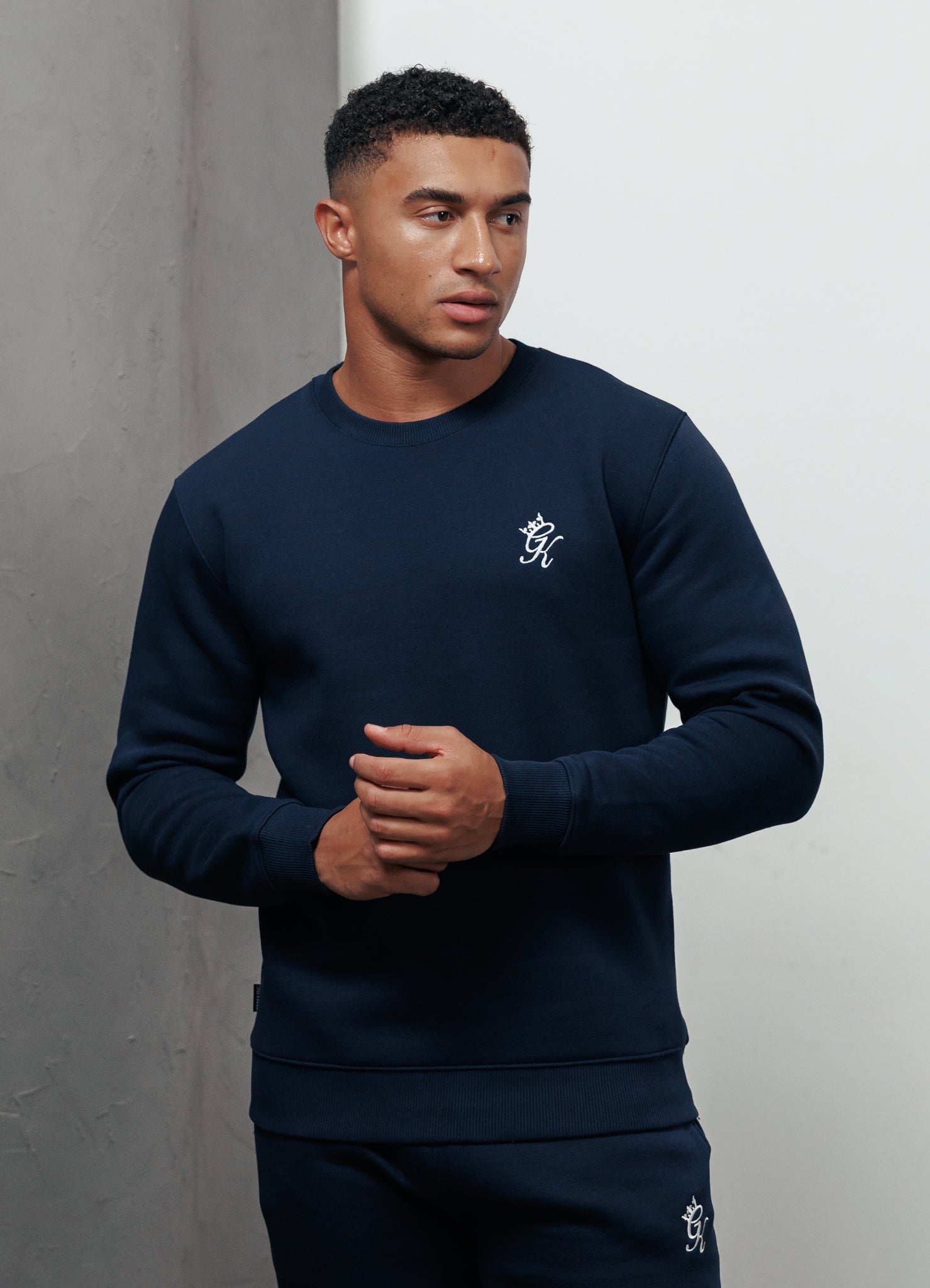 Gym King Fundamental Crew Tracksuit - Navy