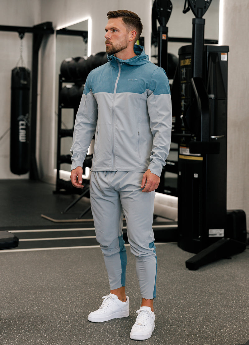 Gym King Debossed Camo Woven Jogger - Cloudy Grey/Lake Blue