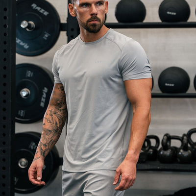 Gym King Debossed Pixel Tee - Urban Grey