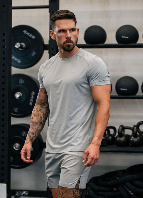 Gym King Debossed Pixel Tee - Urban Grey