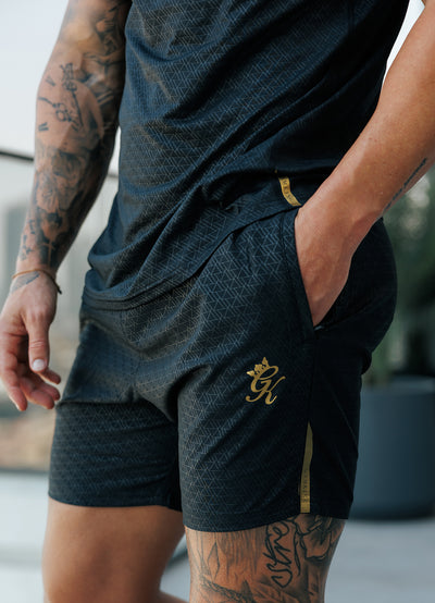 Gym King Debossed Short - Black/Gold