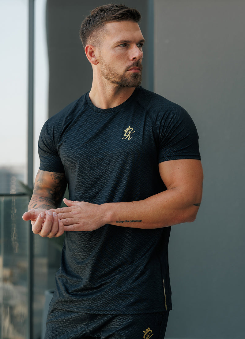 Gym King Debossed Tee - Black/Gold