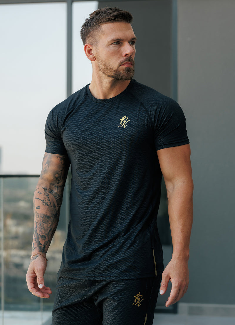 Gym King Debossed Tee - Black/Gold