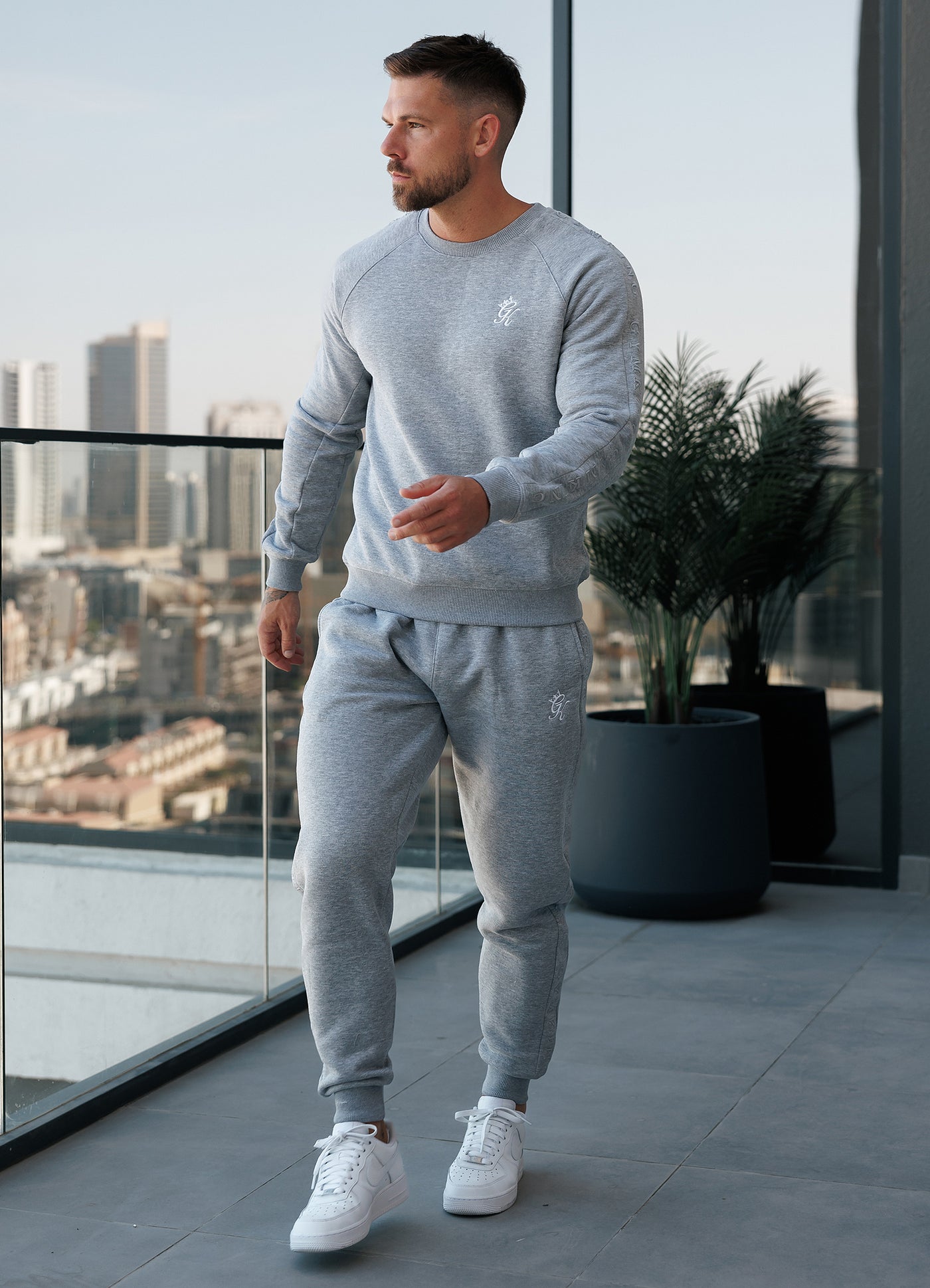 Gym King Elevate Tracksuit Grey Marl GYM KING