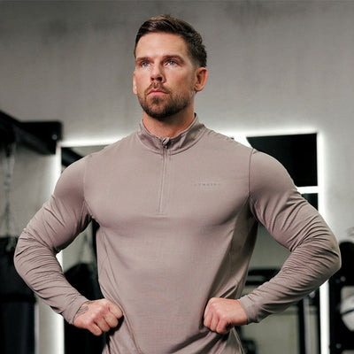 Gym King Energise 1/4 Zip - Truffle