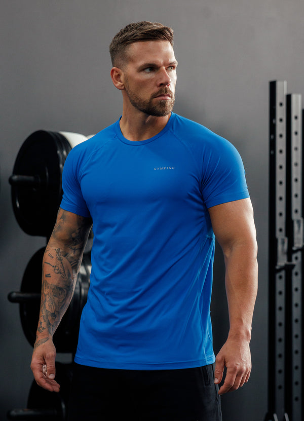 Gym King Energy Linear Tee - Royal Blue