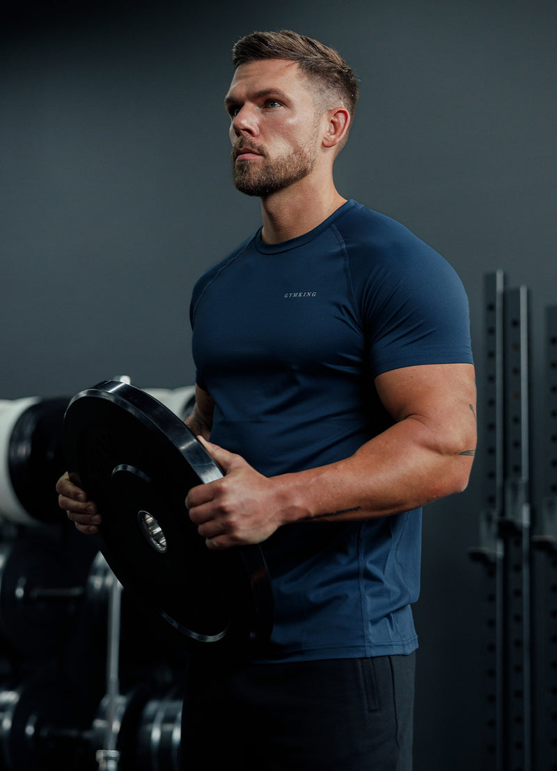 Gym King Energy Linear Tee - Navy