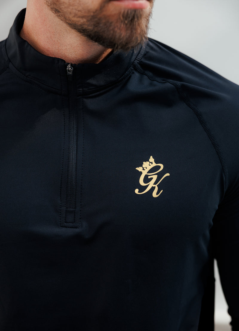 Gym King Energy 1/4 Zip Funnel - Black/Gold