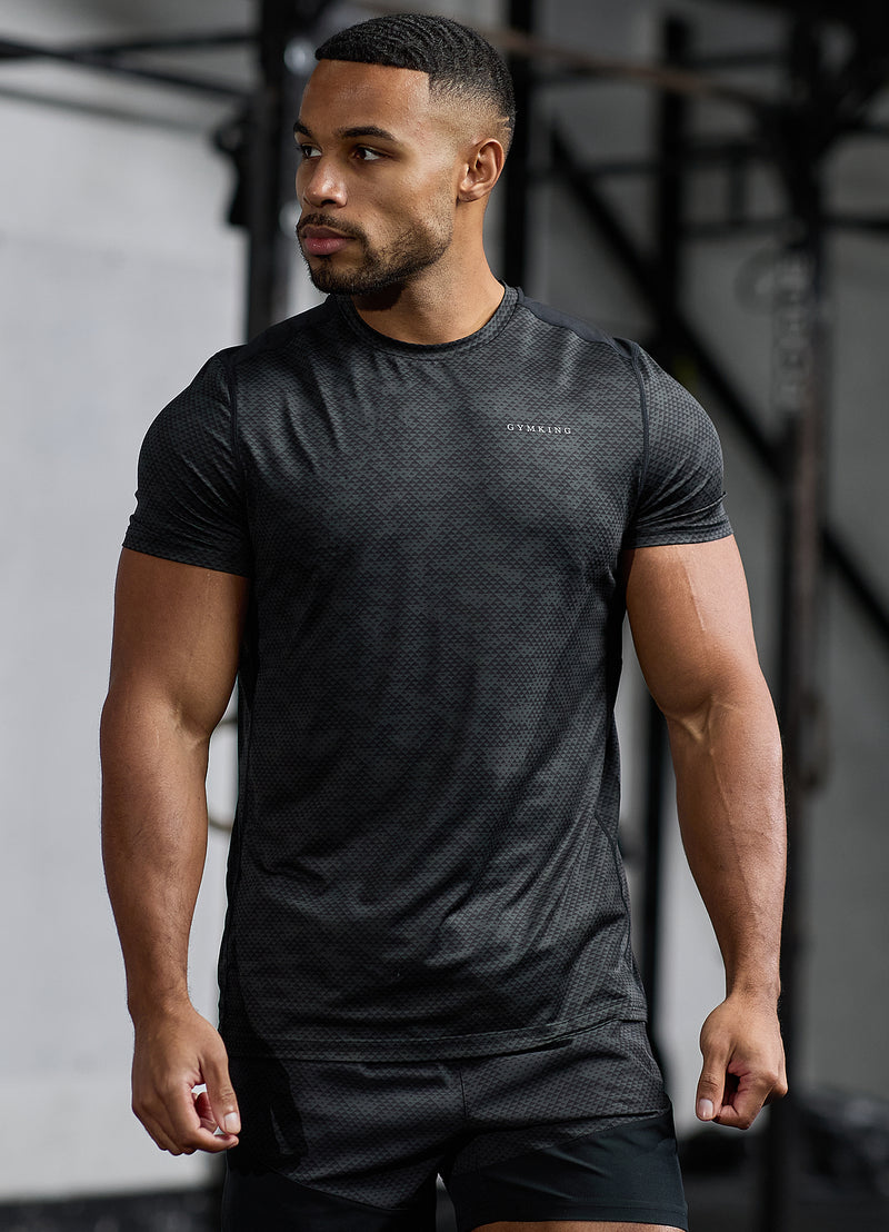 Gym King Enigma AOP Tee - Black