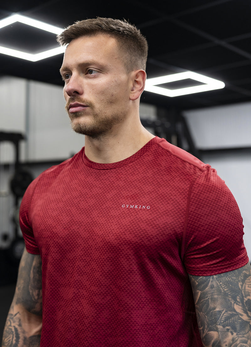 Gym King Enigma AOP Tee - Deep Red