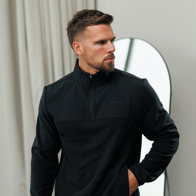 Gym King Linear 1/4 Zip Polar Fleece - Black