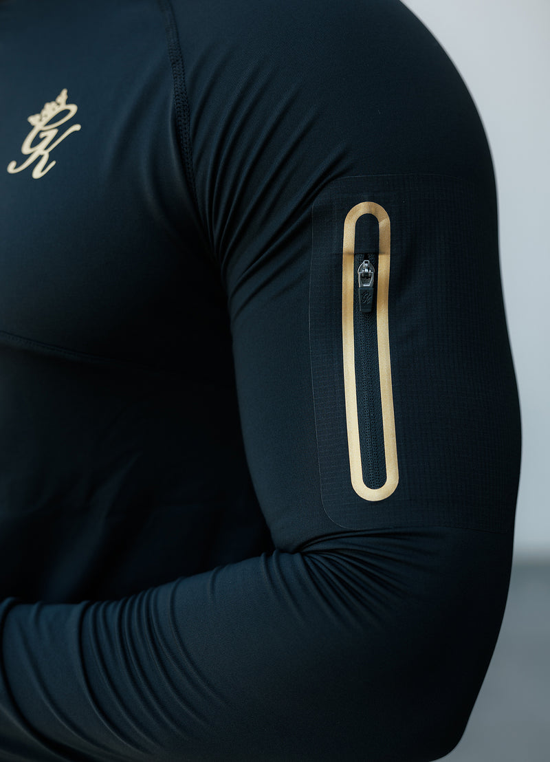 Gym King Flex 1/4 Zip Funnel - Black/Gold