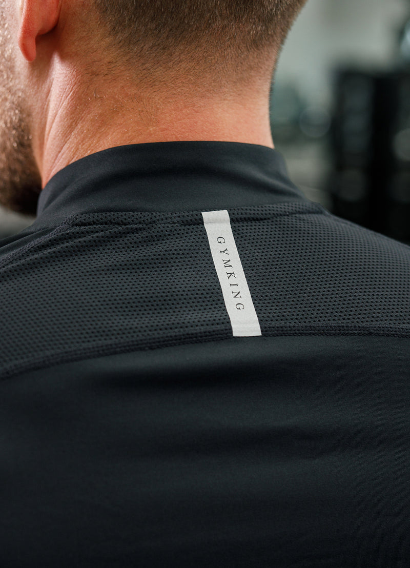 Gym King Flex 1/4 Zip Funnel Neck - Black/Silver