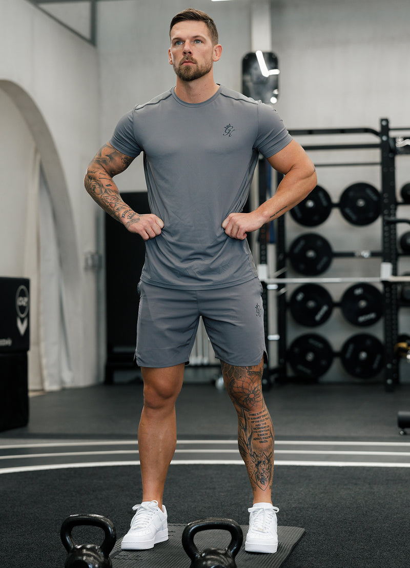 Gym King Flex 6" Short - Fossil Grey/Black