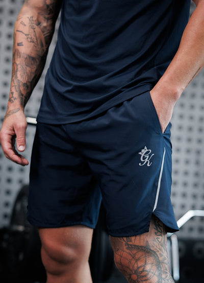 Gym King Flex Short - Dark Navy/Silver