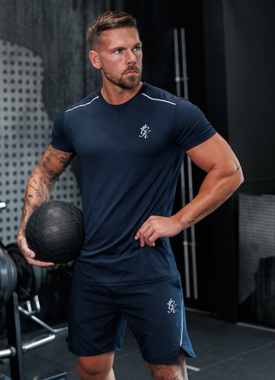 Gym King Flex Tee - Navy/Silver